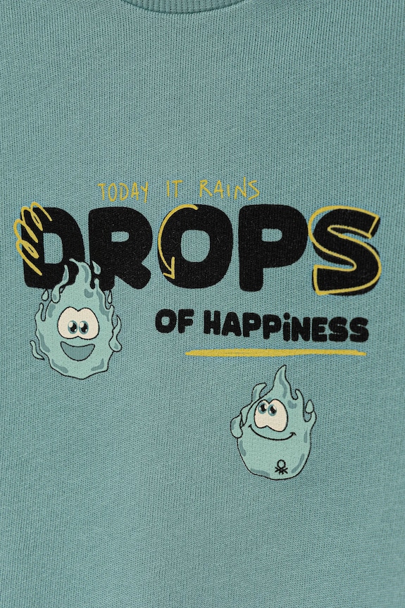 Αγορίστικα Παιδική βαμβακερή μπλούζα United Colors of Benetton 3J68G10KN.P.seasonal τιρκουάζ