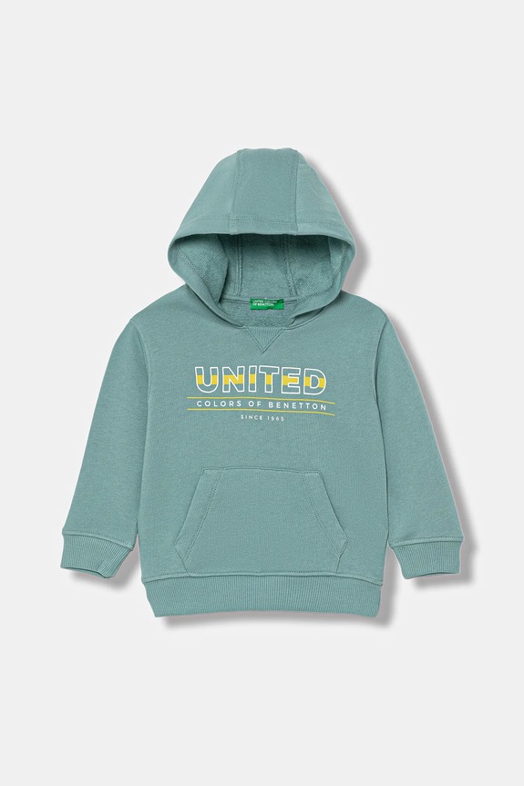 Παιδική βαμβακερή μπλούζα United Colors of Benetton βαμβάκι τιρκουάζ 3J68G2014.P.seasonal