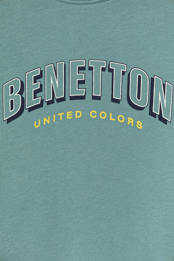 Băieți United Colors of Benetton hanorac de bumbac pentru copii 3J70G10JY.P.seasonal turcoaz