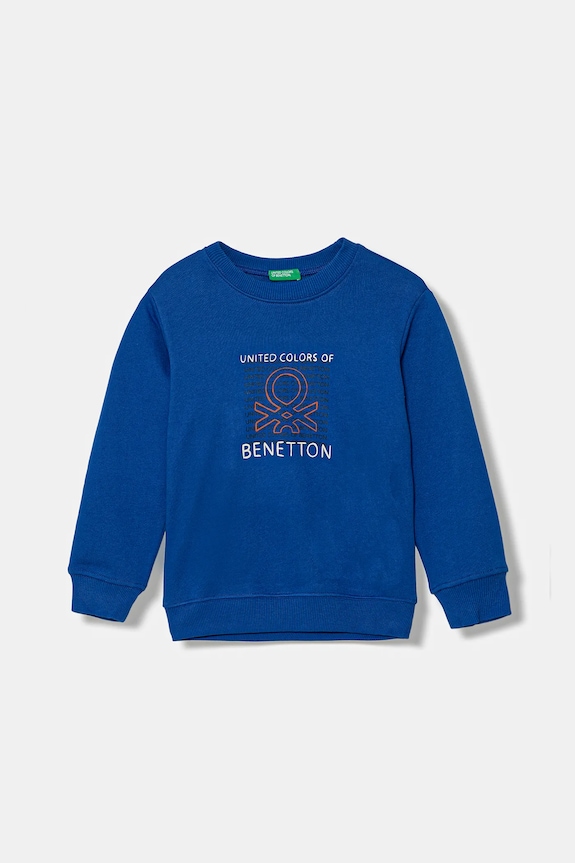 United Colors of Benetton hanorac de bumbac pentru copii print albastru 3J70G10JY.P.seasonal