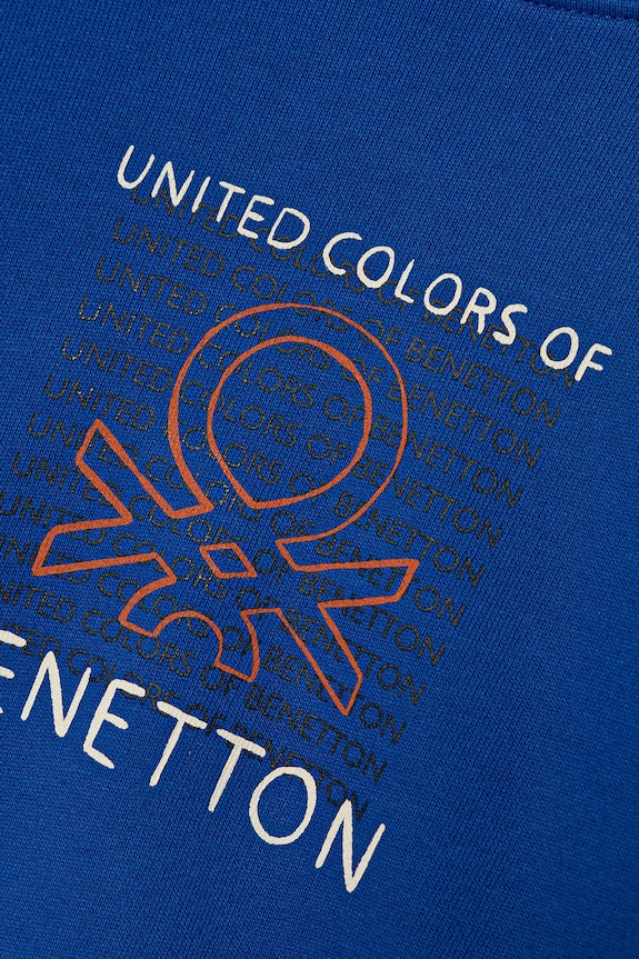 Băieți United Colors of Benetton hanorac de bumbac pentru copii 3J70G10JY.P.seasonal albastru
