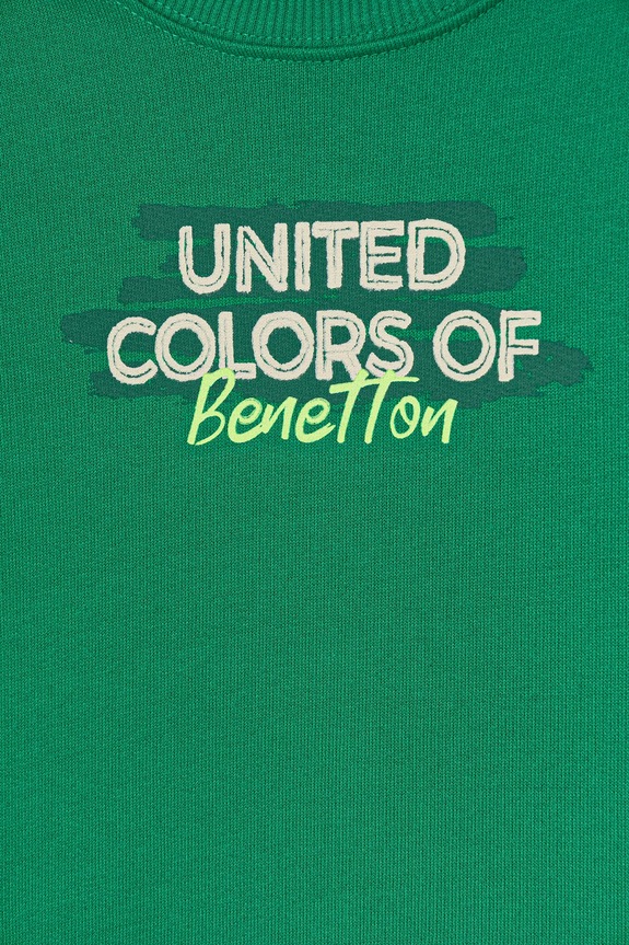 Băieți United Colors of Benetton hanorac de bumbac pentru copii 3J70G10JY.P.seasonal verde