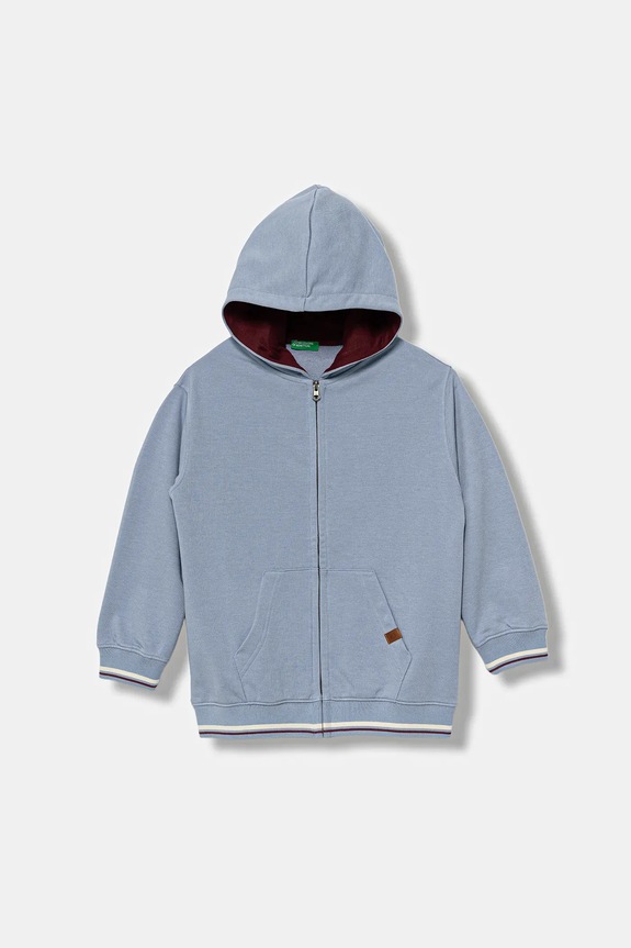 United Colors of Benetton bluza dziecięca z kapturem niebieski 32N4C505B.G.seasonal
