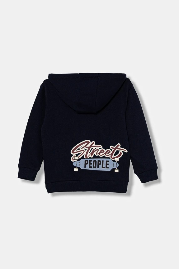Detská bavlnená mikina United Colors of Benetton 3J68G503Y.P.seasonal tmavomodrá AW25
