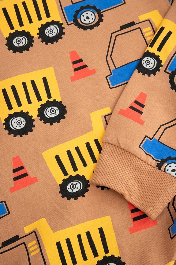 Βαμβακερή παιδική μπλούζα Coccodrillo καφέ ZC5132101CBK