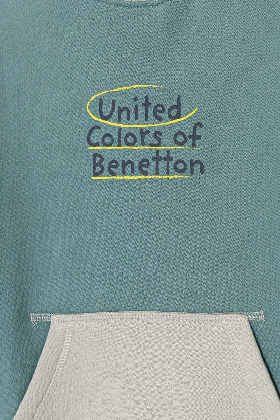 Detská mikina United Colors of Benetton tyrkysová 3EB5G10KS.P.Seasonal