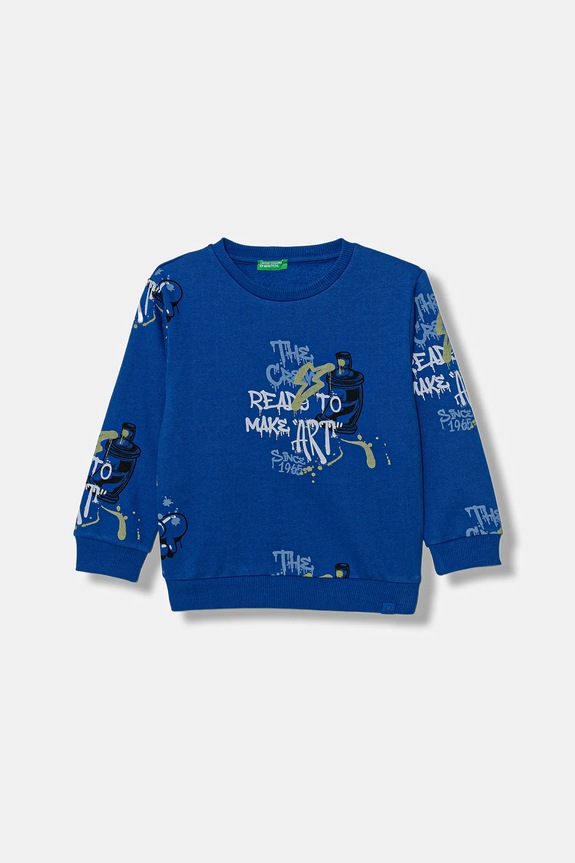 United Colors of Benetton bluză copii cu modele albastru 3QHCG10KX.P.Seasonal