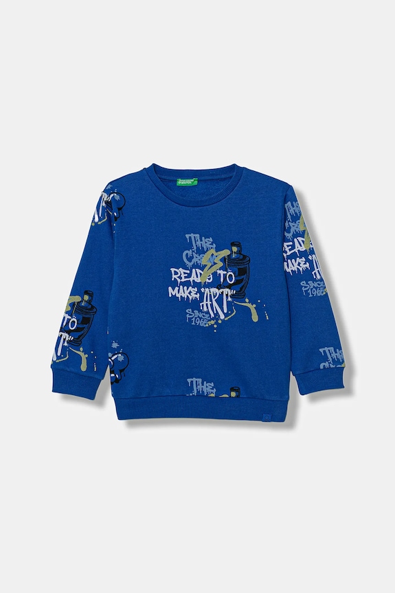 United Colors of Benetton bluză copii cu modele albastru 3QHCG10KX.P.Seasonal