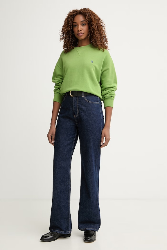 Bavlnená mikina Polo Ralph Lauren 211971690 zelená SS26