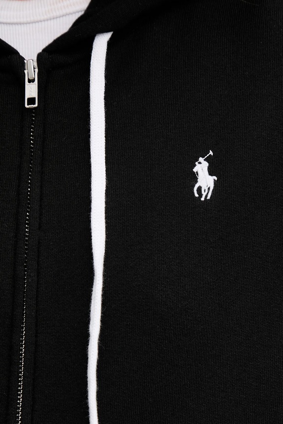 Polo Ralph Lauren mikina na zips s kapucňou dámska bavlnená 211971693 čierna