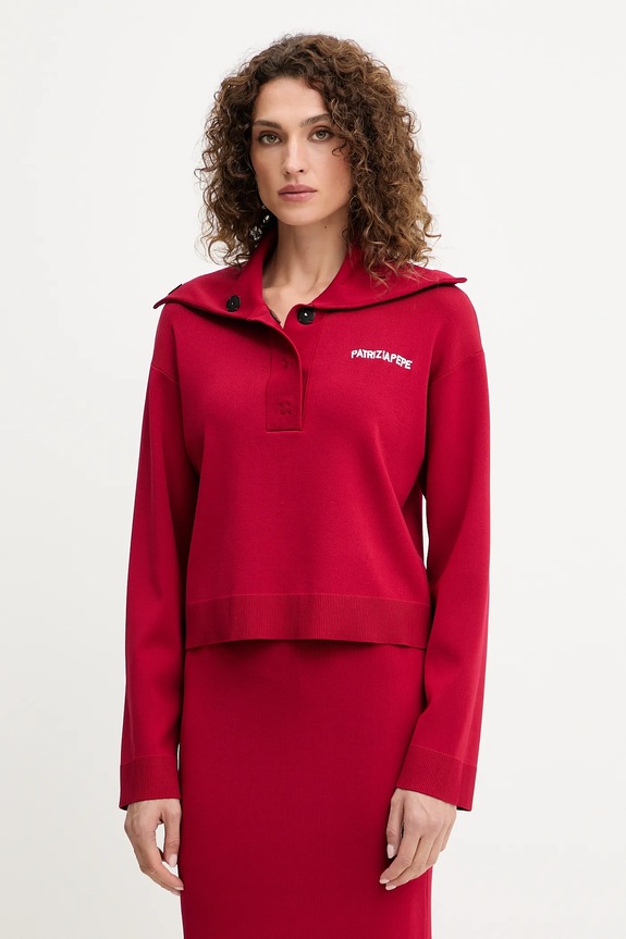 Patrizia Pepe bluza aplikacja czerwony 8K0307.K266