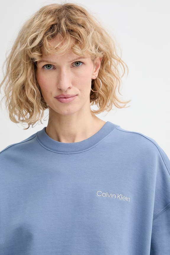 Pamučna dukserica Calvin Klein plava LV044C209G