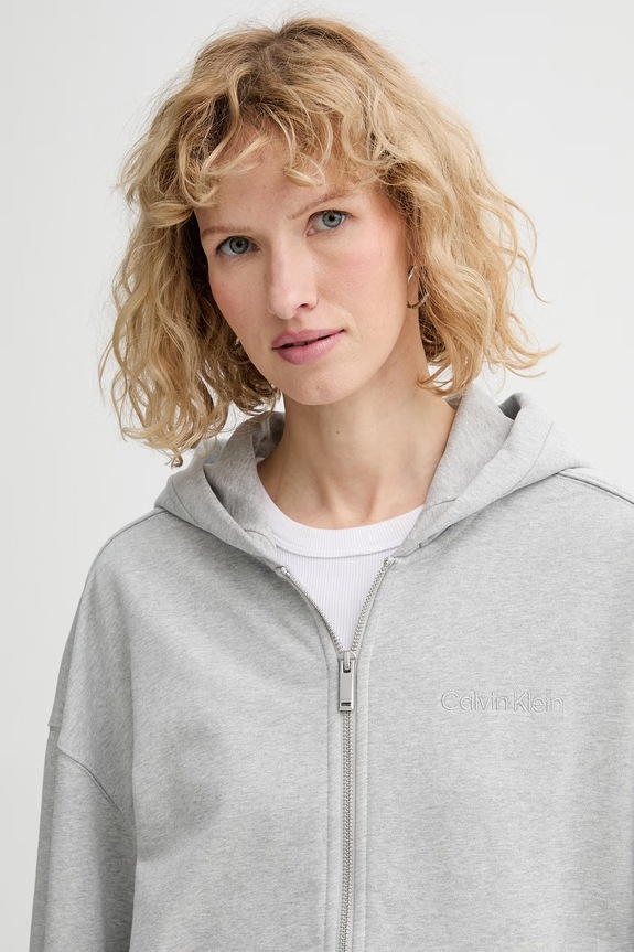 Βαμβακερή μπλούζα Calvin Klein γκρί LV044C211G