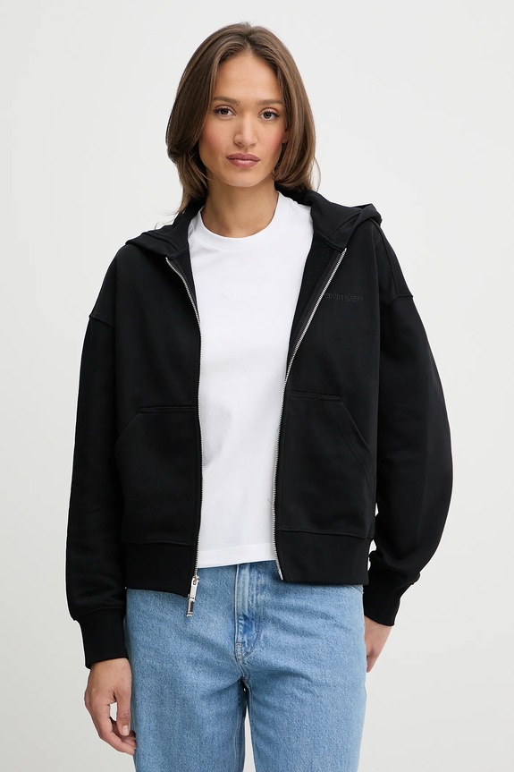 Βαμβακερή μπλούζα Calvin Klein βαμβάκι μαύρο LV044C211G