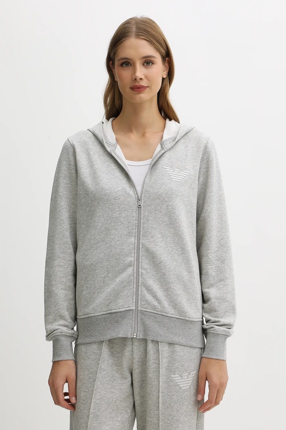 Кофта Emporio Armani Underwear з капюшоном сірий EW000392.AF15356
