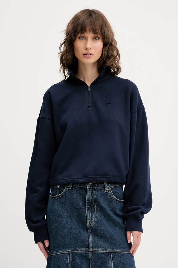 Μπλούζα Tommy Jeans χωρίς κουκούλα σκούρο μπλε DW0DW20946
