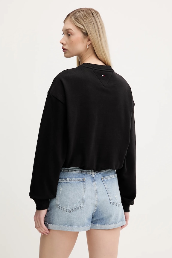 Ρούχα Βαμβακερή μπλούζα Tommy Jeans DW0DW20947 μαύρο