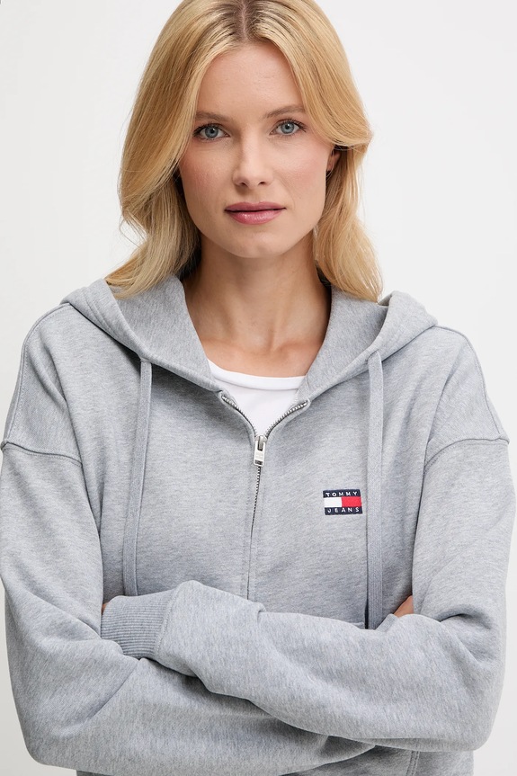Tommy Jeans bluza bawełniana szary DW0DW21147