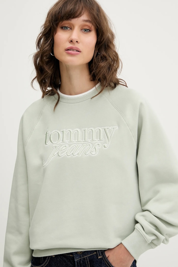 Dukserica Tommy Jeans zelena DW0DW21196