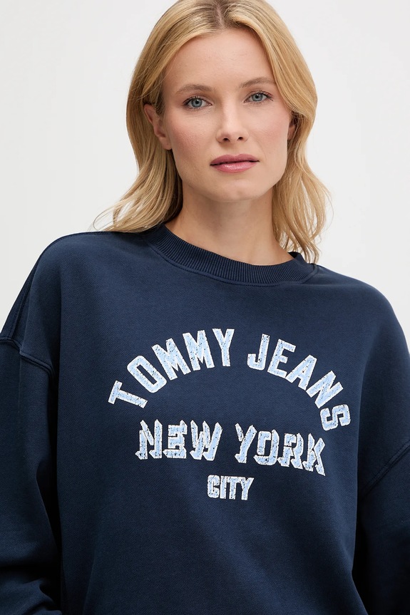 Odzież Tommy Jeans bluza bawełniana DW0DW21202 granatowy