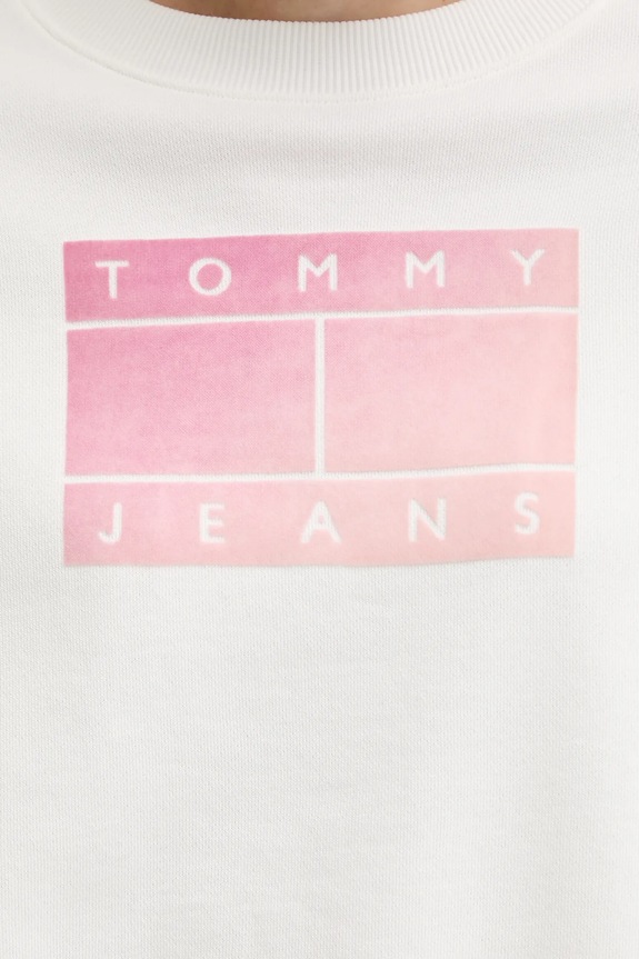 Bavlnená mikina Tommy Jeans biela DW0DW21396