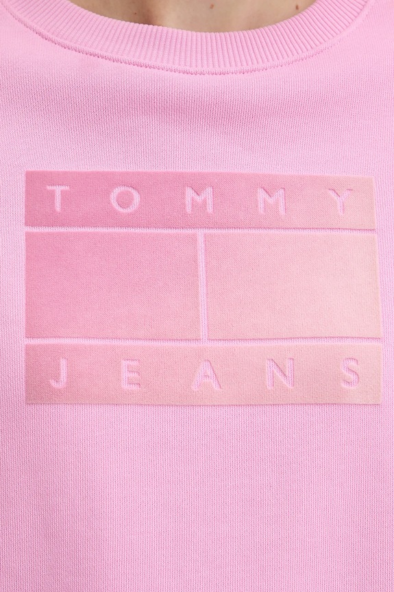 Tommy Jeans bluza bawełniana różowy DW0DW21396
