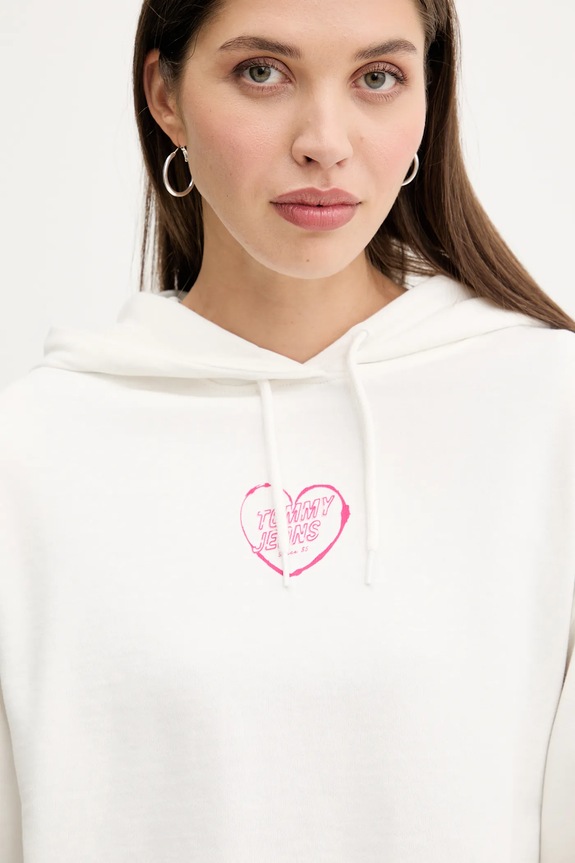 Tommy Jeans bluza bawełniana biały DW0DW21408
