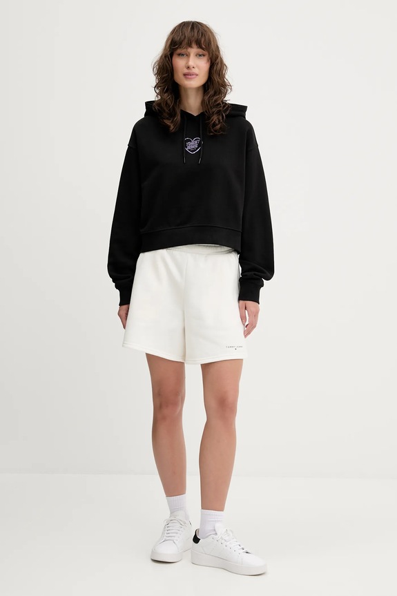 Bavlněná mikina Tommy Jeans DW0DW21408 černá AW25
