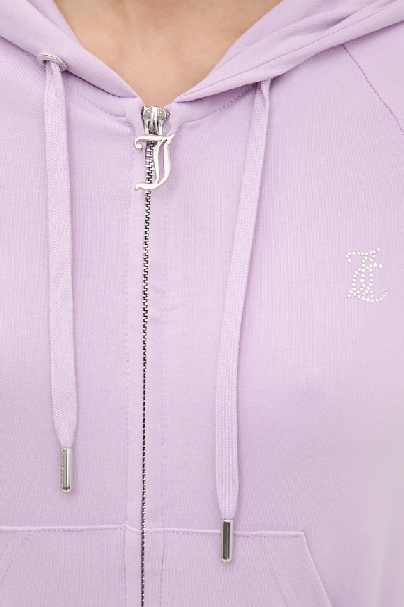 Mikina Juicy Couture SINGLE JERSEY OLA HOODIE JCWAS125310 fialová