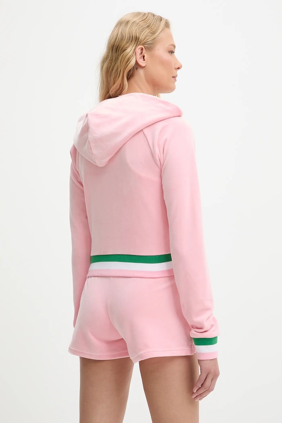 Abbigliamento Juicy Couture felpa VELOUR CROPPED STRIPE HOODIE JCWAS225351 rosa