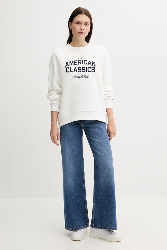 Μπλούζα Tommy Hilfiger WW0WW45752 λευκό AW25