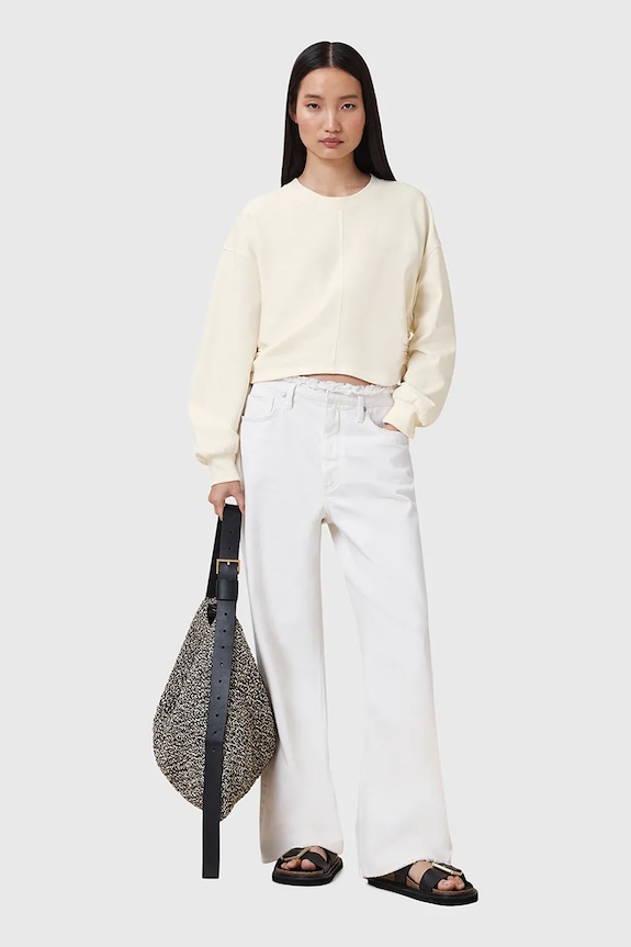 AllSaints bluza bawełniana MIRA beżowy W214JC
