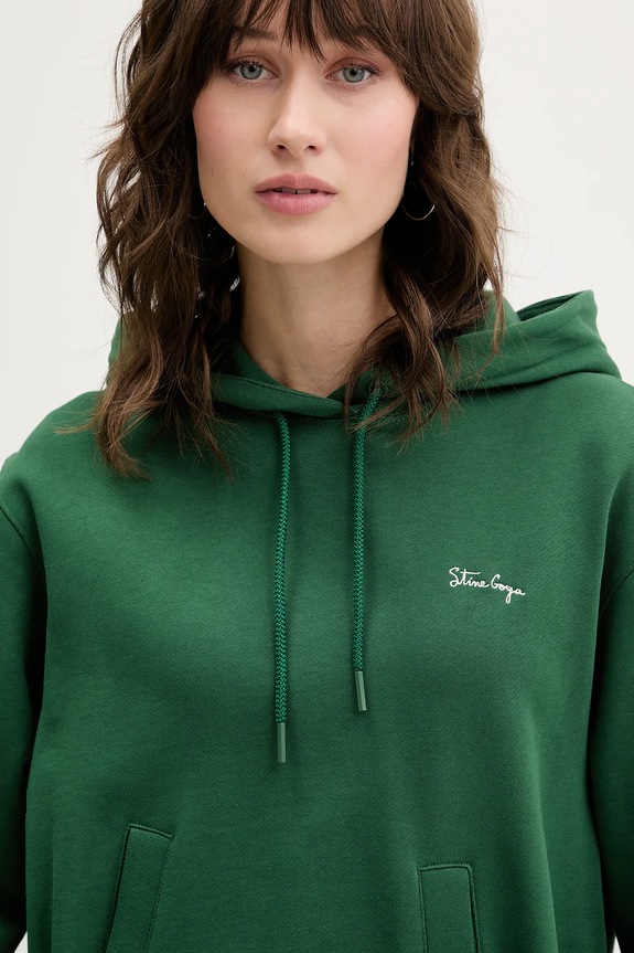 Stine Goya hanorac de bumbac verde SG.AW25.T085.2430