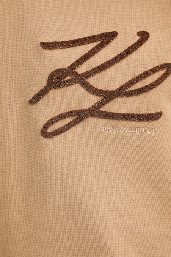 Mikina Karl Lagerfeld AUTOGRAPH HOODIE A3W20008 béžová