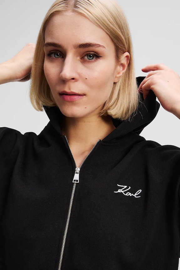 Одежда Кофта Karl Lagerfeld HEM SIGNATURE A3W20067 чёрный