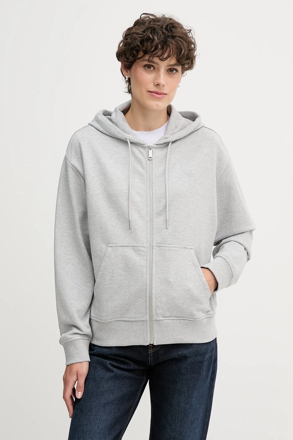 Calvin Klein Jeans bluza z kapturem szary LV047B237G