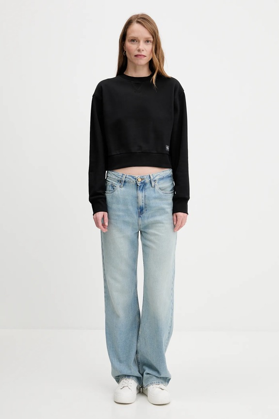 Bombažen pulover Calvin Klein Jeans LV047C911G črna AW25