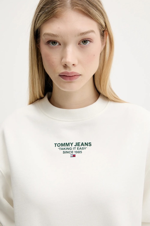 Tommy Jeans bluza bawełniana beżowy DW0DW21368