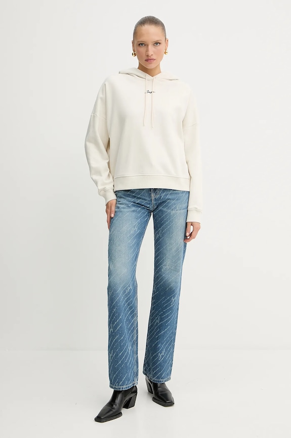 BOSS Orange hanorac de bumbac C_Ehoody_s 50547572 bej AW25