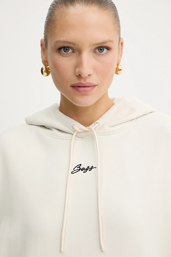 BOSS Orange bluza bawełniana C_Ehoody_s beżowy 50547572