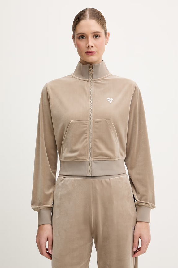Guess felpa in velluto COUTURE beige V3BQ22.K0232