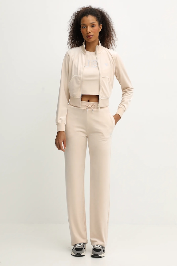 Velúrová mikina Guess COUTURE V3BQ22.K0232 béžová SS26