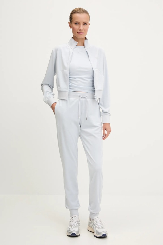 Guess bluza welurowa COUTURE V3BQ22.K0232 niebieski SS26