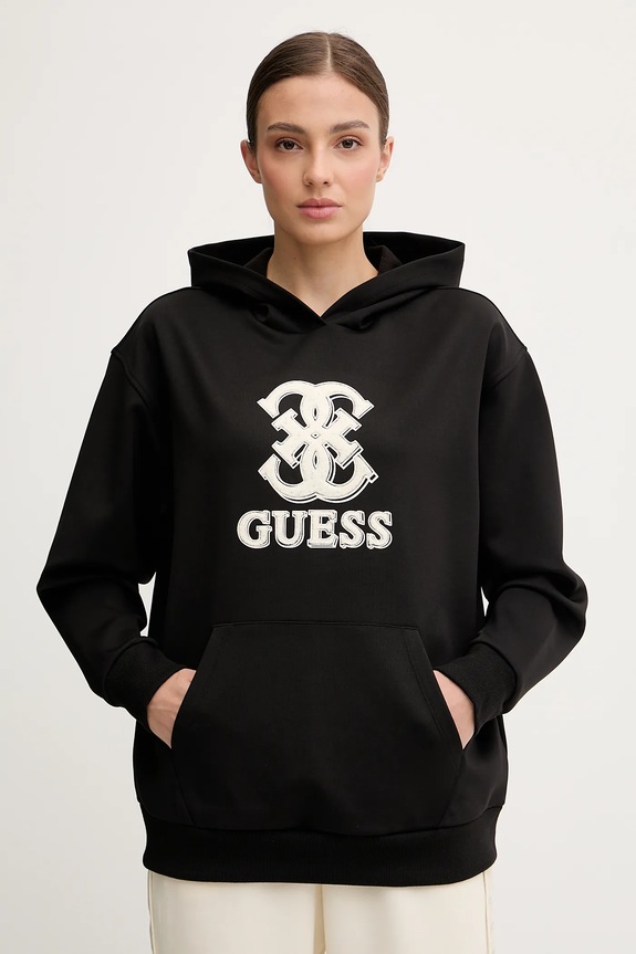 Pulover Guess CARMEN S kapuco črna V5YQ01.KCX22