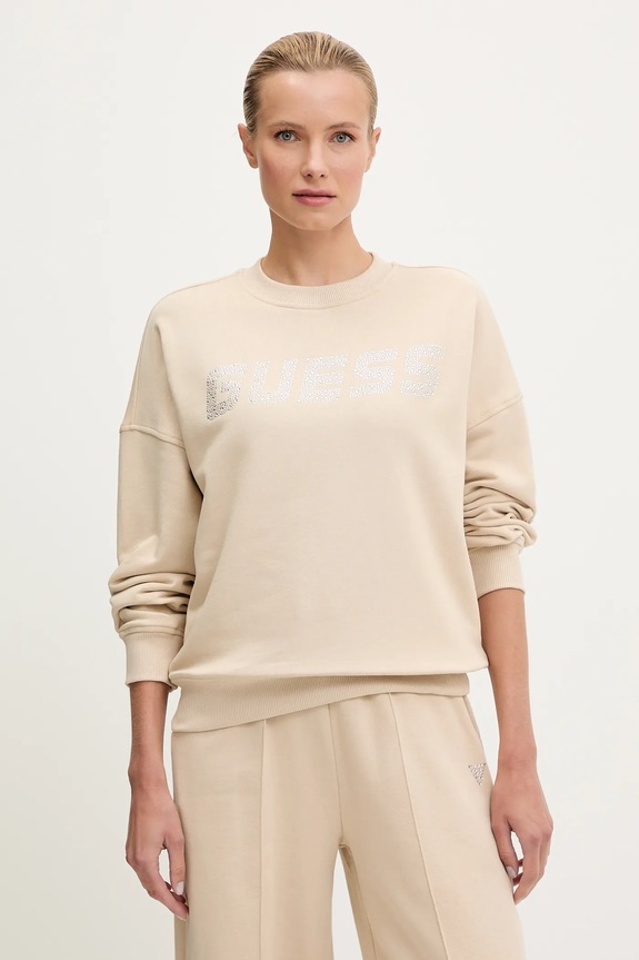 Guess felpa in cotone PRIMULA senza beige V5YQ12.KCRP0