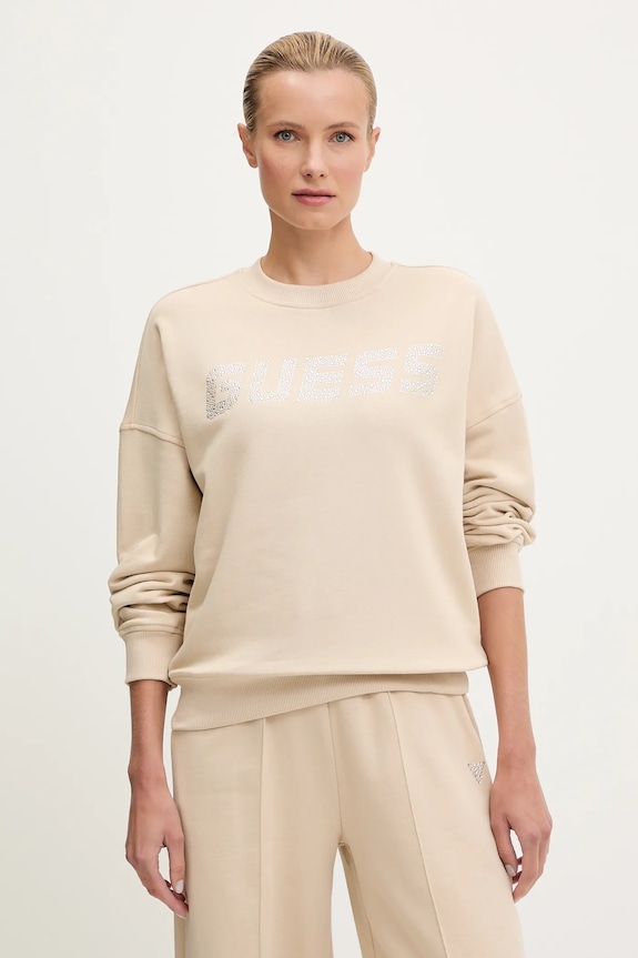Guess felpa in cotone PRIMULA senza beige V5YQ12.KCRP0