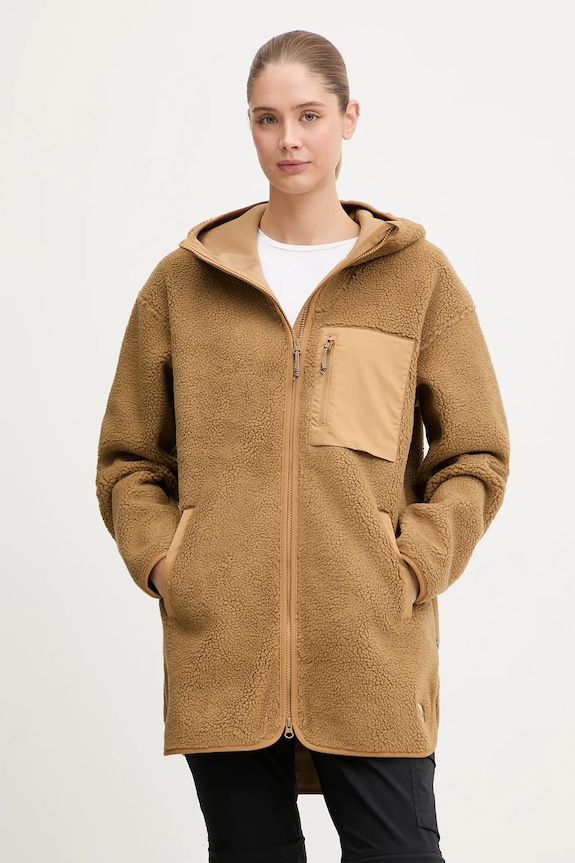 Mikina Fjallraven Vardag Pile s kapucí hnědá F14600256.232