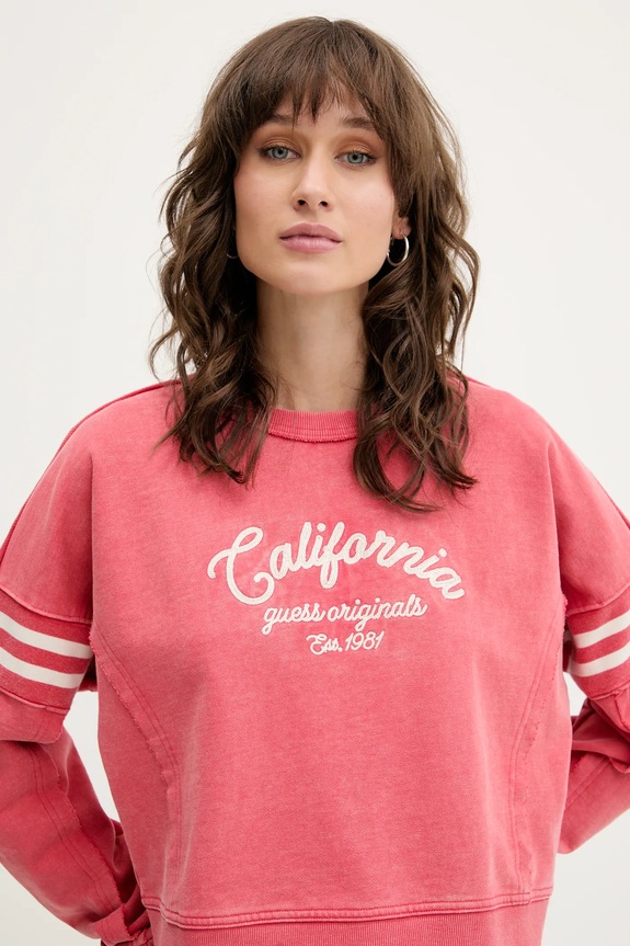 Guess Originals pamut melegítőfelső rózsaszín W5YQ24.K68I4