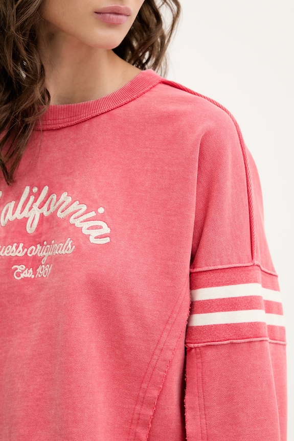 Guess Originals pamut melegítőfelső W5YQ24.K68I4 rózsaszín
