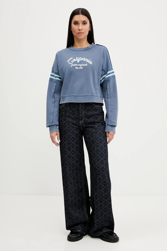 Pamučna dukserica Guess Originals W5YQ24.K68I4 plava AW25